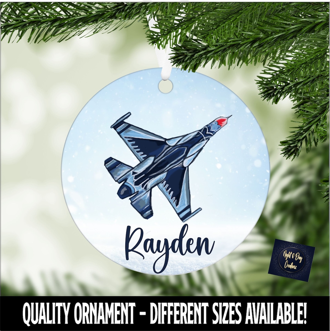 Fighter Jet Ornament, Airplane Ornament, Jet Ornament, Kids Ornament