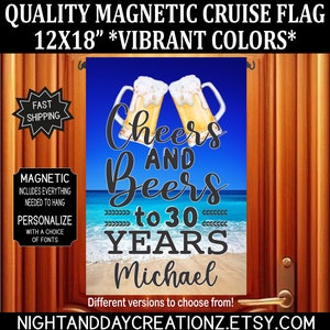 Cheers And Beers Birthday Cruise, Birthday Cruise Door Magnet, Birthday Cruise, Cruise, Cruise Door Magnet, Cruising Decoration, Cruise Flag