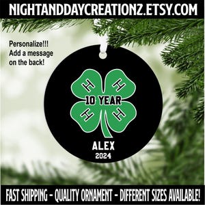 4H 10 Year Ornament, 4H Show, 4-H, 4-H Gift, Showman, Grand Champion, Ornament