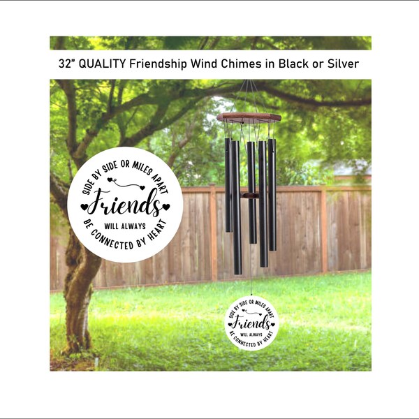 Friendship Wind Chime, Friendship Gifts, Custom Gifts, Wind Chimes, Outdoor Decoration, Miles Apart Close at Heart