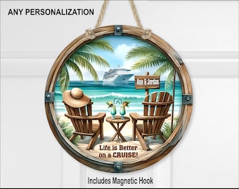 Couples Cruise Door Sign: Magnetic Cabin Decoration