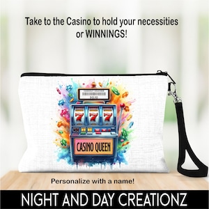 Borsa da casinò, borsa personalizzata da casinò, braccialetto personalizzato, denaro da casinò, donna da casinò, casinò, casinò divertente, gioco d'azzardo