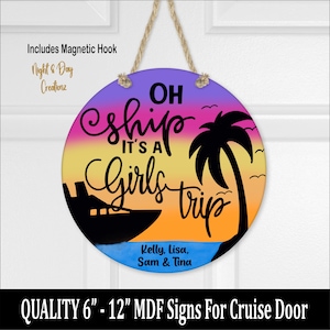 Girls Trip Sign, Cruise Door Magnet, Personalized Door Sign, Cruise Trip Sign, Cruise Door Hanger, Vacation Sign, Cruise Ship Decoration