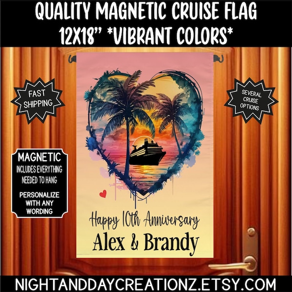 Anniversary Cruise Door Flag: Personalized Cabin Decoration