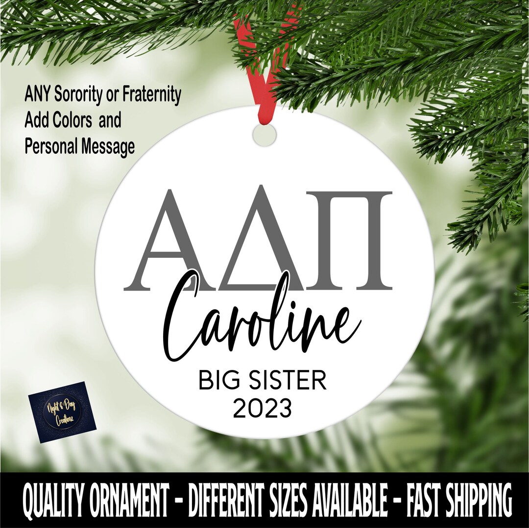 Sorority Ornament Big Sister Little Sister Sorority Sorority Etsy