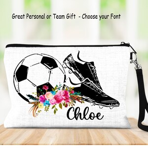 Soccer Bag, Personalized Soccer Bag, Childs Bag, Teen Bag, Personalized Wristlet, Cute Bag, Cosmetic Bag, Multipurpose Bag, Girls Soccer
