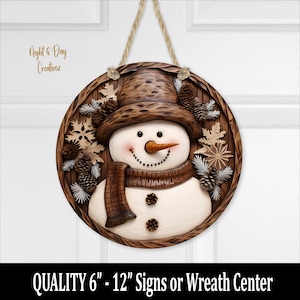 Welcome Snowman Sign: Winter Door Decor, Christmas Decoration