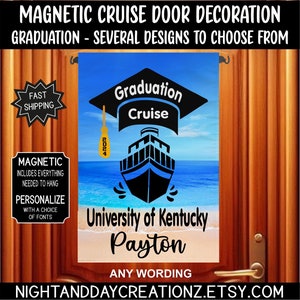 Graduation cruise door flag banner personalized with name