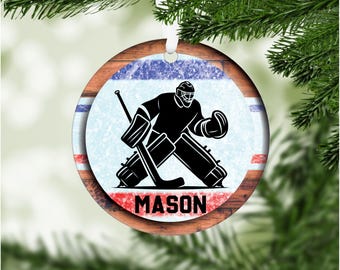 Hockey Goalie Ornament, Ice Hockey, Team Ornament, Personalized Hockey, Hockey Gift, Goalie