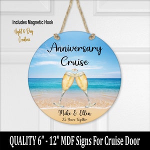 Personalized Anniversary Cruise Door Magnet: MDF Cruise Sign