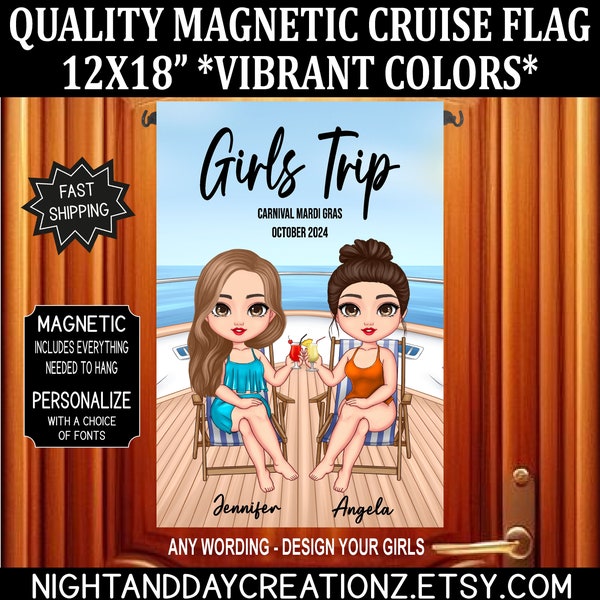 Girls Trip Cruise Door Magnet, Cruise Door Decoration, What Happens On A Girls Trip, Cruising Decoration, Cruise Door, Girls Trip Flag