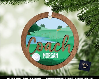 Golf Coach Ornament, Personalized Coach Gift, Christmas Ornament, Holiday Ornament, Sports Ornament, Golf Coach