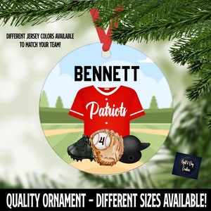 Baseball Ornament, Personalized Baseball Christmas Ornament, Holiday Ornament, Kids Ornament, Sports Ornament, Baseball, Baseball Gift