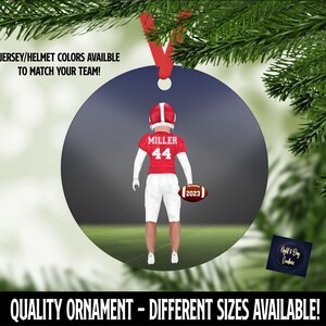 Personalized Football Ornament: Team Colors, Gear Tag
