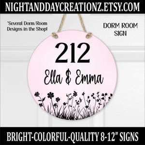 Personalized Dorm Room Sign: Round Dry Erase Door Hanger
