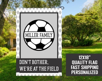 Personalized Soccer Family Garden Flag: 12x18 Custom Outdoor Decor