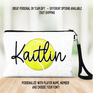 Tennis Bag, Personalized Tennis Bag, Tennis Team Gifts,  Senior Tennis Gifts, Tennis Watercolor, Sports Bag, Sports Wristlet, Tennis