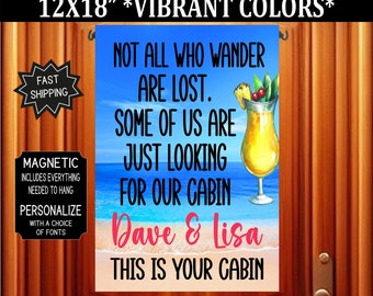Personalized Cruise Door Flag: Cabin Decor, Magnetic Banner (12x18)