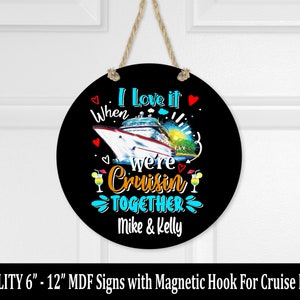 Personalized Family Cruise Door Sign: Caribbean Cruise Decor (Magnetic Hook)