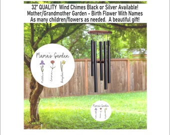 Personalized Wind Chime, Gift, Grandparent Wind Chimes, Mother's Gifts, Mother's Thank You Gift, Custom Gifts, Wind Chimes, Grandparent Gift