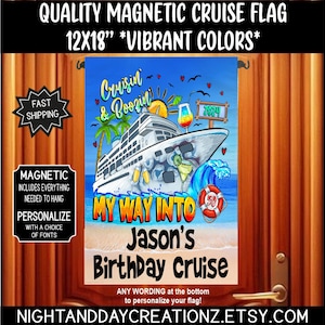 50th Birthday Cruise, Cruise Door Flag, Birthday Cruise, Birthday Cruise Door Sign, Cruising Decoration, Cruise Door