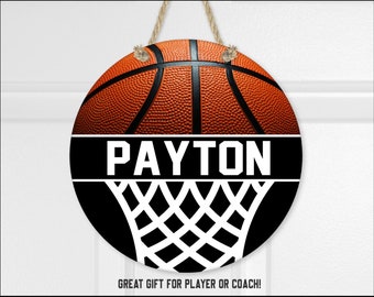 Basketball Sign, Basketball Door Sign, Sports Decoration, Sports Signs, Door Hanger, Round Sign, Basketball