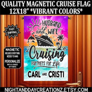 Magnetic Cruise Door Flag: Husband and Wife Decor (12x18&quot;)