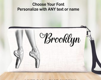 Personalized Ballet Bag, Dance, Gift, Cosmetic Bag, Dancer, Ballet Accessory
