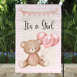 It's a Girl Garden Flag, Birth Flag, Girl Celebration Flag, Girl Flag