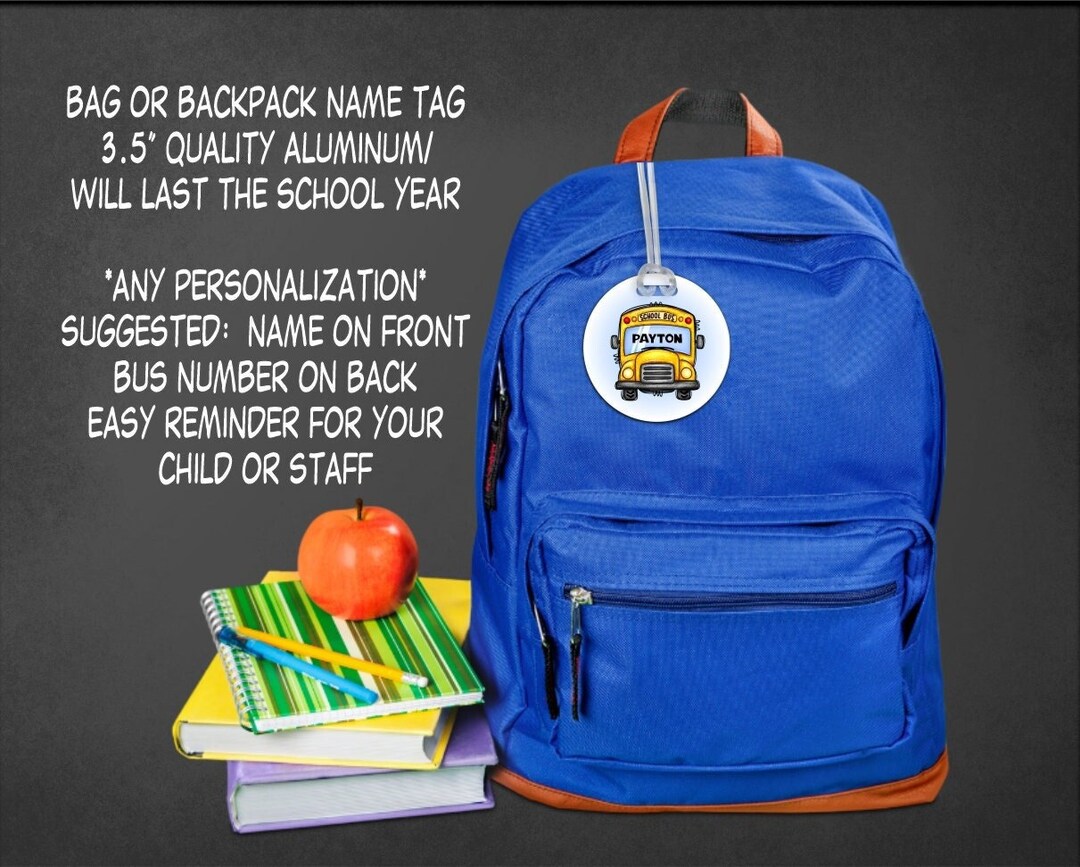 School Bus Name Tag, School Tag, Bus Name Tag, Bus Number Tag, School
