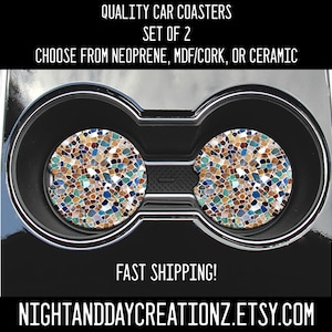 Agate Stone Car Coaster Set: Cup Holder Accessory