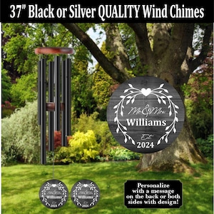 Wedding Anniversary Wind Chime, Wedding Gift, Anniversary Gift, Custom Gifts, Wind Chimes, Outdoor Decoration, Anniversary, Wedding