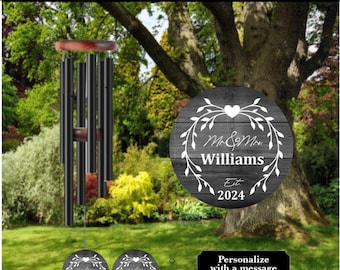 Wedding Anniversary Wind Chime, Wedding Gift, Anniversary Gift, Custom Gifts, Wind Chimes, Outdoor Decoration, Anniversary, Wedding