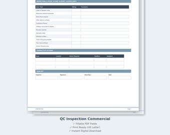 Commercial Cleaning Inspection Checklist | Fillable PDF