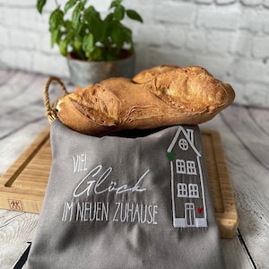 Haftowana ściereczka kuchenna, parapetówka, przeprowadzka, pomysł na prezent dla własnego domu