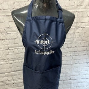 Grill apron Braratort embroidered, gift for men, gift idea, saying Braratort contract griller, water-repellent