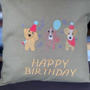 Pillow dogs 40 x 40 cm, embroidered pillow, organic cotton quality, UNIQUE! Customizable