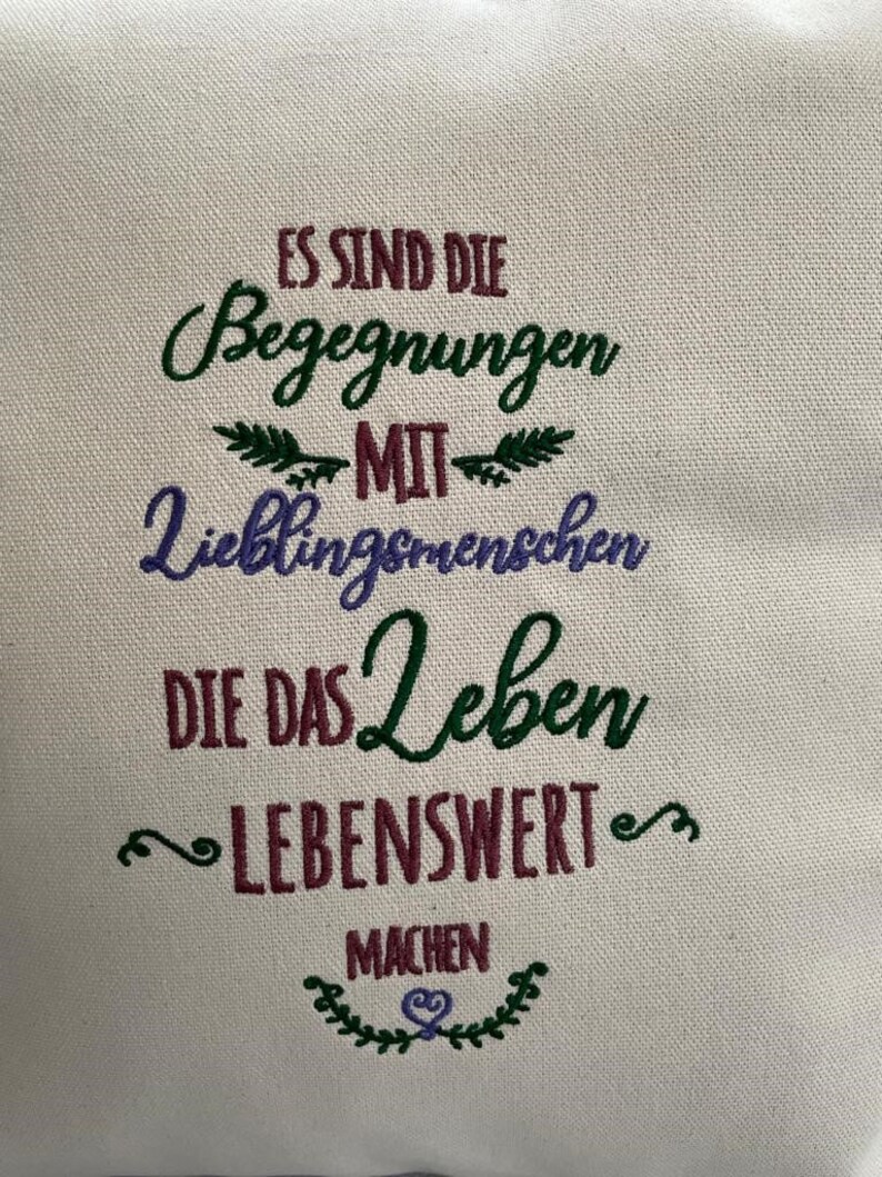 Kissen Lieblingsmensch, 40x40cm, besticktes Kissen, Bio-Baumwollqualität, UNIKAT,Home,Zuhause, Kollege,Bezug, Liebe, Kopfkissen, Herz, Danke Bild 3