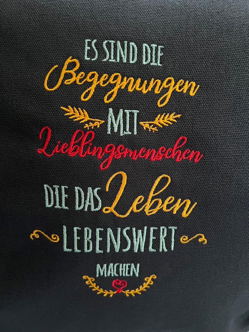 Kissen Lieblingsmensch, 40x40cm, besticktes Kissen, Bio-Baumwollqualität, UNIKAT,Home,Zuhause, Kollege,Bezug, Liebe, Kopfkissen, Herz, Danke Bild 5