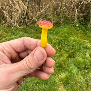 Yellow/Orange Mushroom Plant Stake