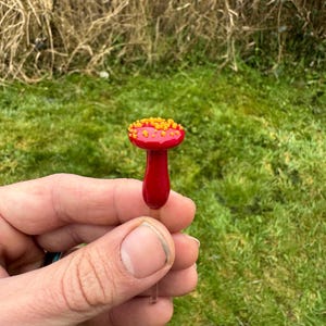 Red/Yellow Mushroom Plant Stake