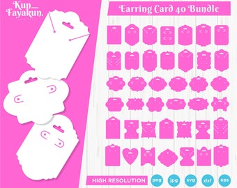 Earring display card svg, Earring card svg, Earring holder svg, Jewelry card holder templates, Jewelry displaysvg, Earring Bundle for Cricut