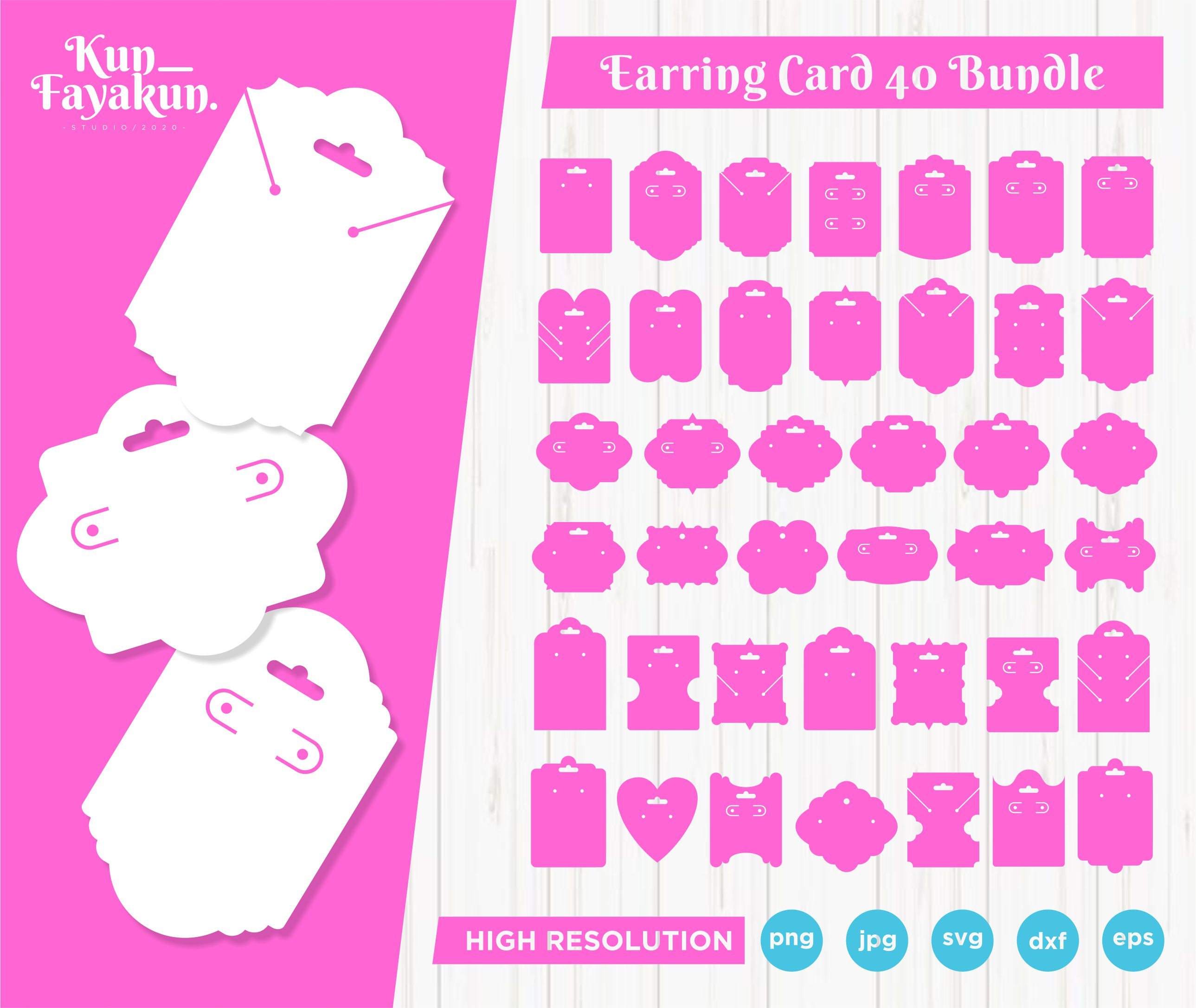 Earring Display card template Bundle svg, Earring (2255080)