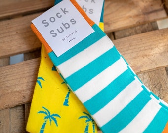 Aqua Stripe Socks. Fun socks.