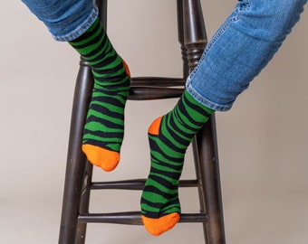 Tigerstreifensocken. Lustige Socken.