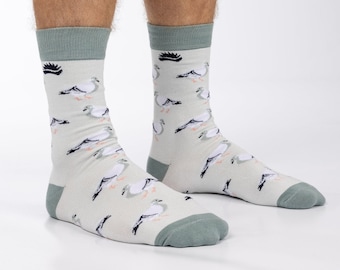 BAMBOO SOCKS | PIGEON | Bird Socks | Funky Socks | Cool Socks | White Socks | Vegan Socks | Unisex Socks | Gift Ideas | Sustainable Socks