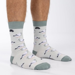 BAMBOO SOCKS | PIGEON | Bird Socks | Funky Socks | Cool Socks | White Socks | Vegan Socks | Unisex Socks | Gift Ideas | Sustainable Socks