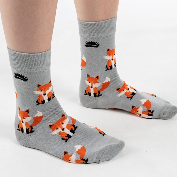 BAMBOO SOCKS | FOX | Vixen Socks | Dog Socks | Grey Socks | Gift Socks | Bamboo Socks | Bamboo Fashion | Sustainable Fashion | Socks