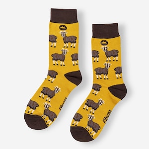 BAMBOO SOCKS | GOAT | Farm Animal Socks | Goat Lover | Goat Gifts | Goat Presents | Orange Socks | Funky Socks | Cool Socks | Eco