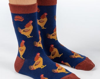 KIDS BAMBOO SOCKS | Chicken | Navy | Farm Socks | Cool Socks | Colourful Socks | Children's Socks | Sustainable | Eco Friendly | Gifts